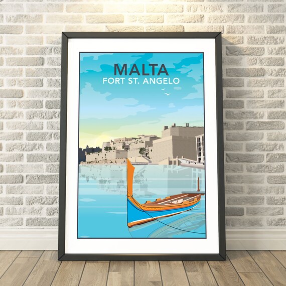 Fort St Angelo Malta Travel Poster, Memory Print