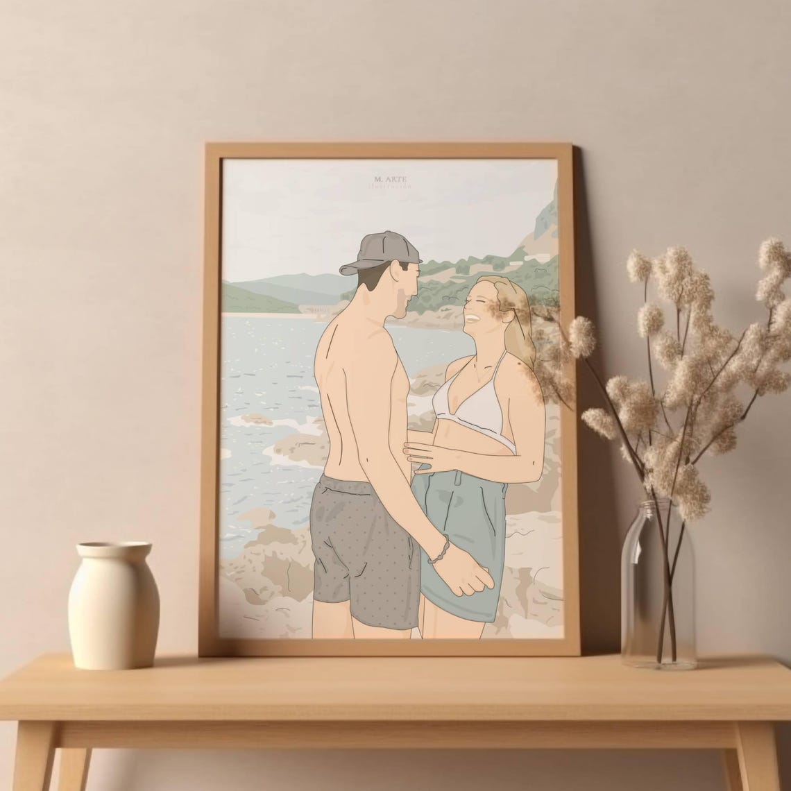 Custom Portrait Of A Couple From Photo Personalized Art For Wedding Gift Unique Gift For A Loved One