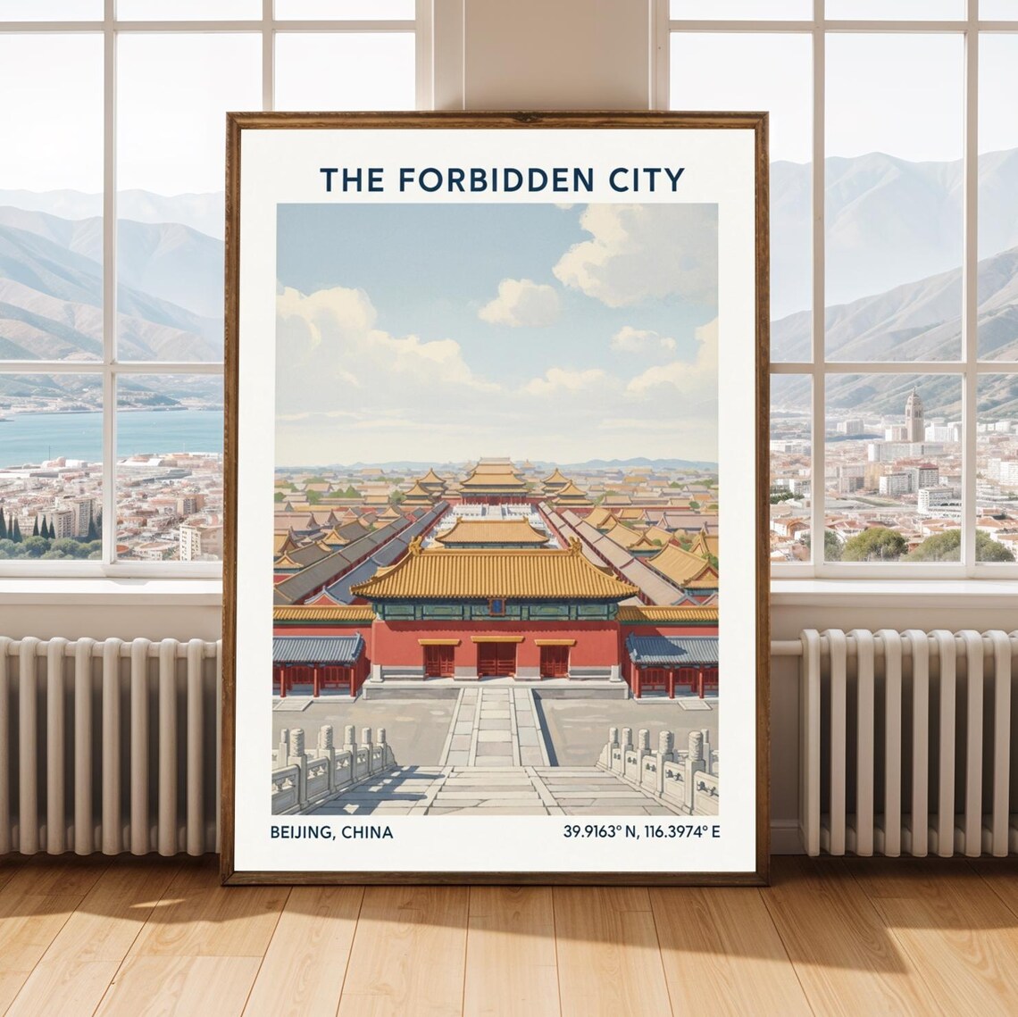 Forbidden City Beijing China Golden Palace Vintage Travel Poster