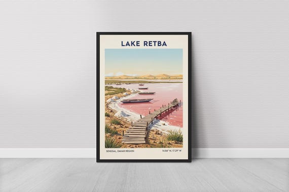 Pastel Riverscape With Jetty Travel Poster Art Print Wall