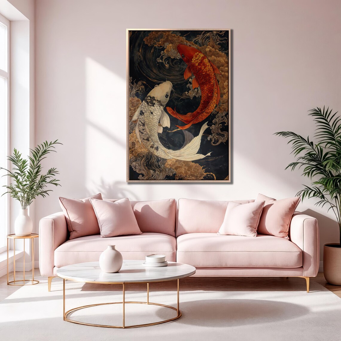 Mystical Koi Fishes, Japanese Zen Style Art Print - Image 3