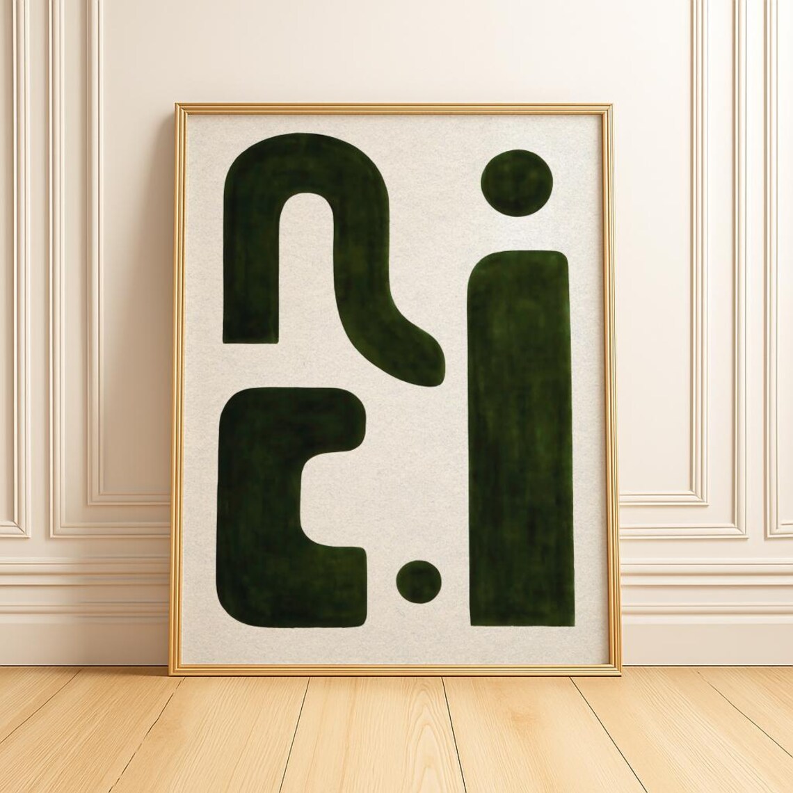 Mid Century Modern Abstract, Japandi Above Couch