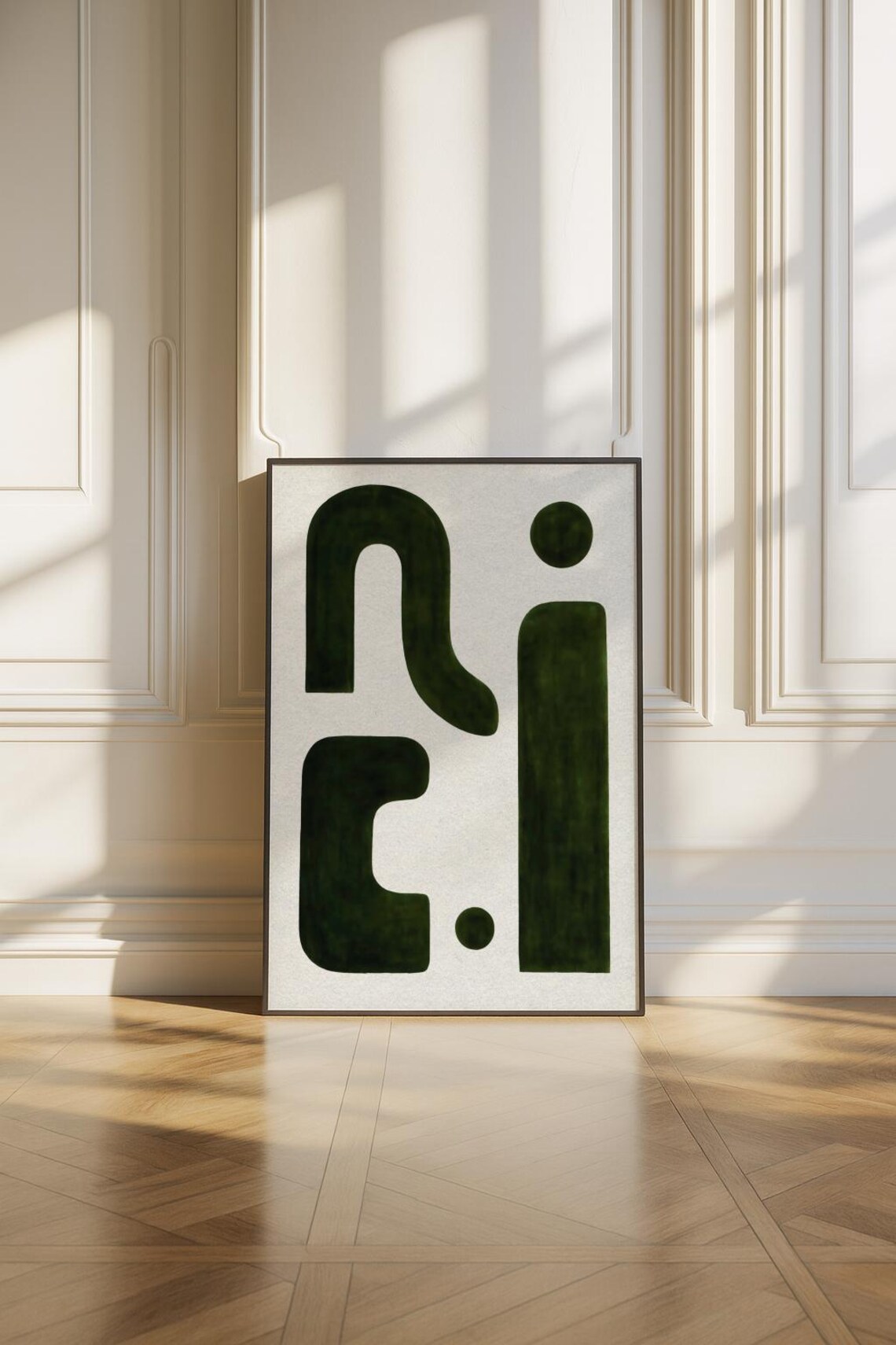Mid Century Modern Abstract, Japandi Above Couch - Image 4