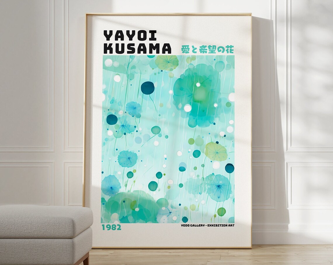 Yayoi Kusama Inspired Abstract Japanese Wall Art Poster