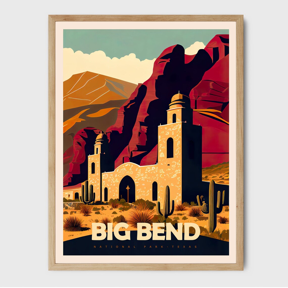 Big Bend National Park Trendy Travel Poster Art