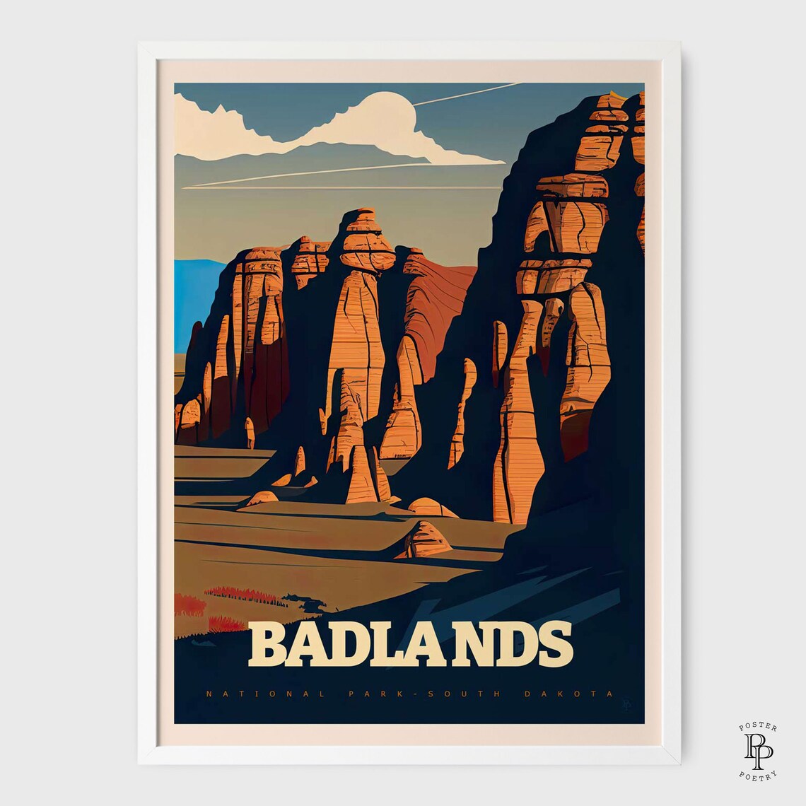 Badlands South Dakota Towering Rock Spires Sunset Glow Travel Poster - Image 4