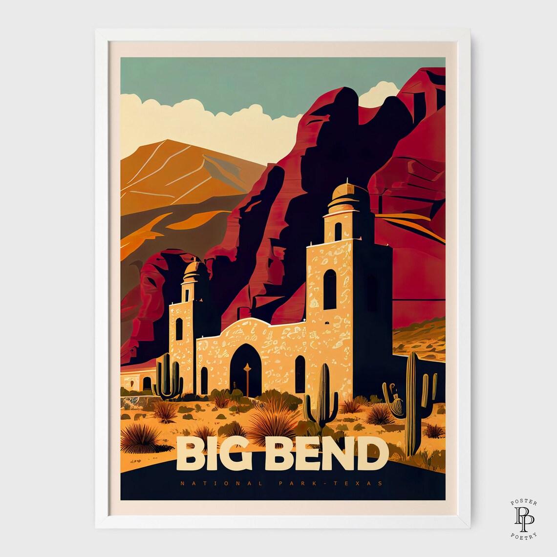 Big Bend National Park Trendy Travel Poster Art - Image 4