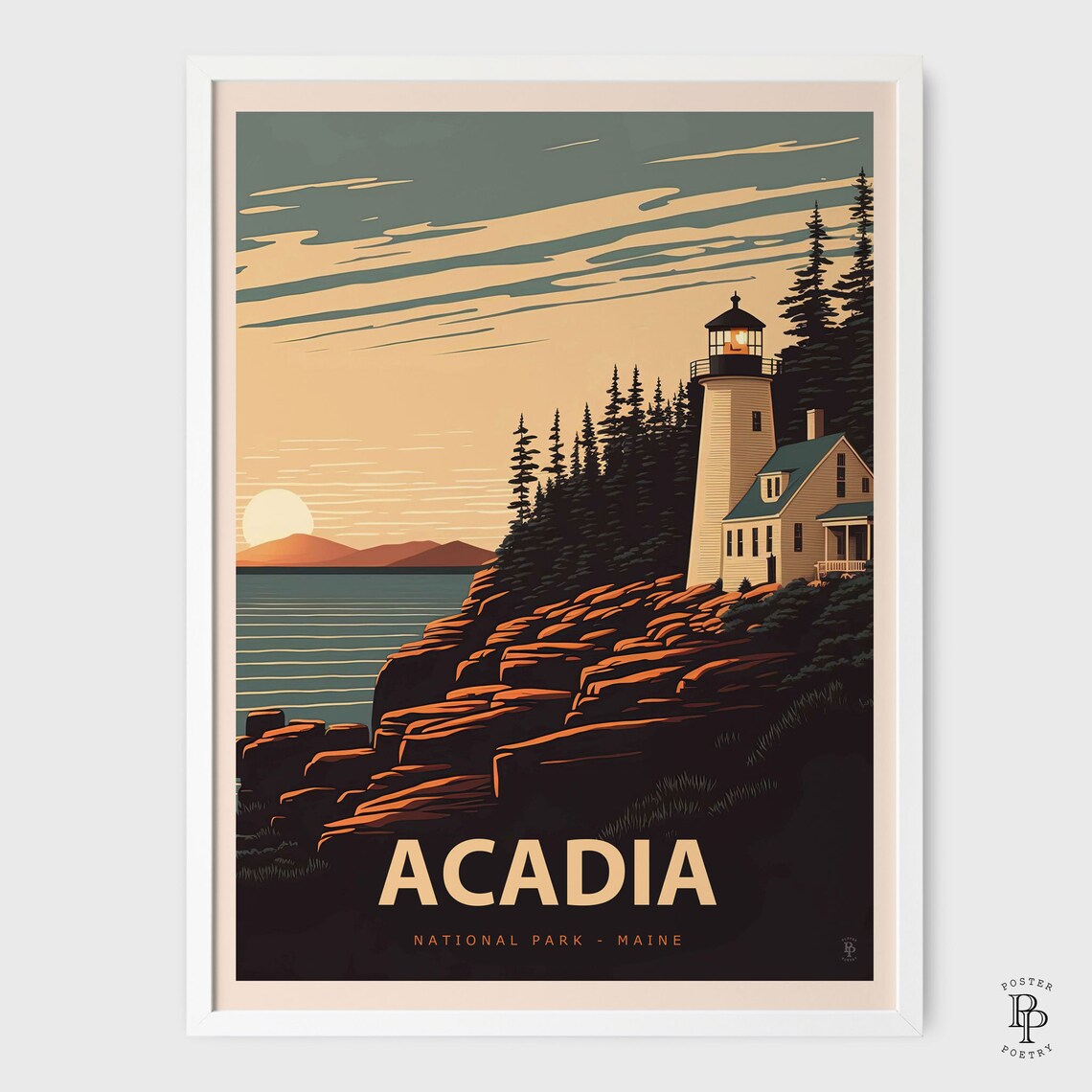 Acadia Vintage National Park Travel Poster Print - Image 4