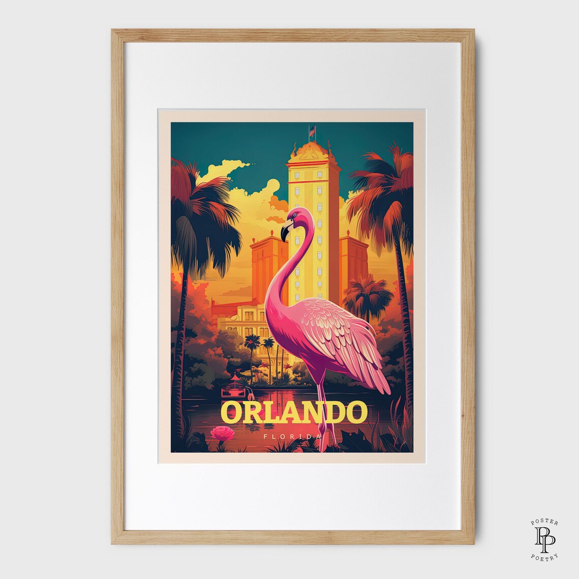 Orlando Travel Poster, Florida City Illustration - Image 4