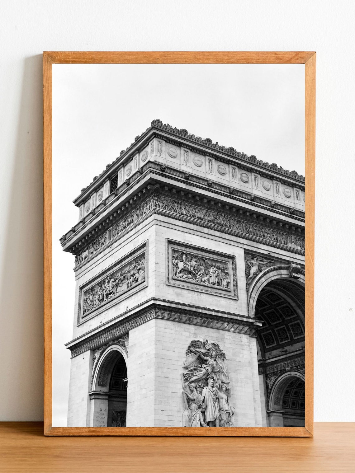 Arc De Triomphe Sculptures Close Up Black And White Paris Poster - Image 2