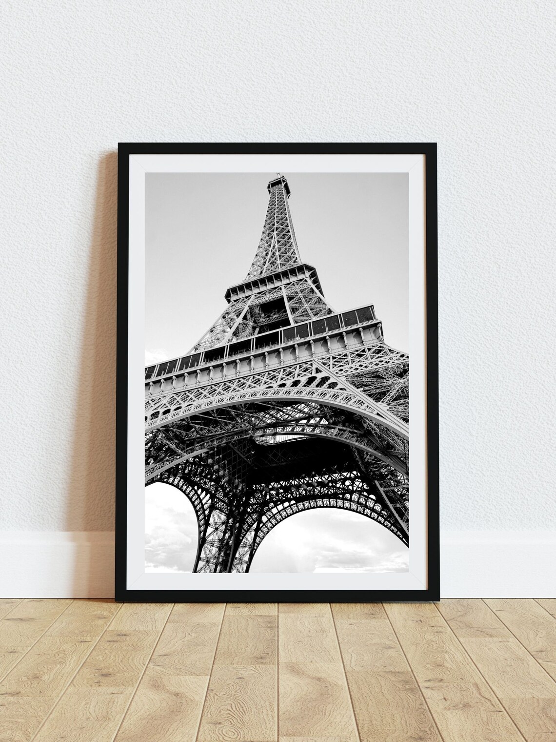 Eiffel Tower Paris Black And White Travel Poster