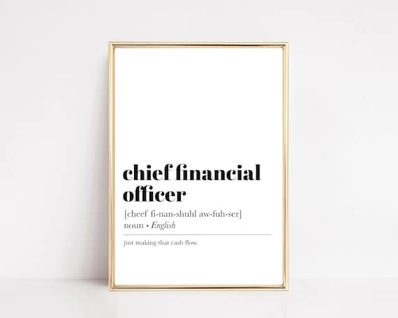 Chief Financial Officer Definition Print Cfo Gift Cfo Office Decor Gift For Boss Funny Office Wall Art Print