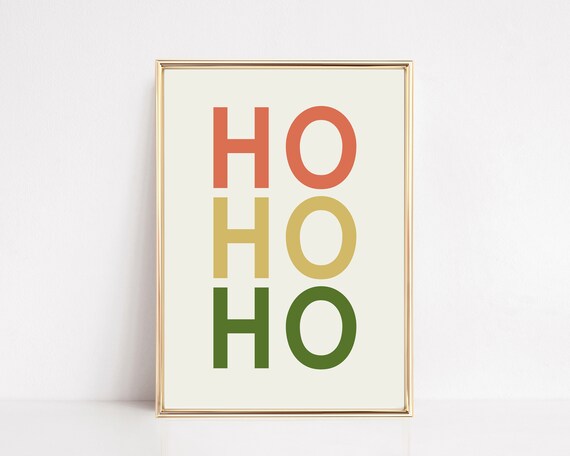 Ho Ho Ho Playful Colorful Block Letter Christmas Wall Art Modern