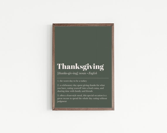 Thanksgiving Decor Definition Art Print, Fall Print
