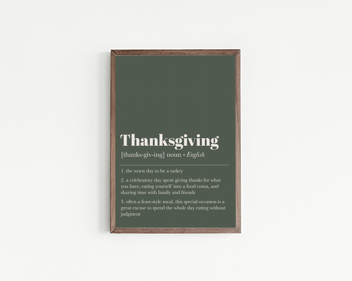 Thanksgiving Decor Definition Art Print, Fall Print