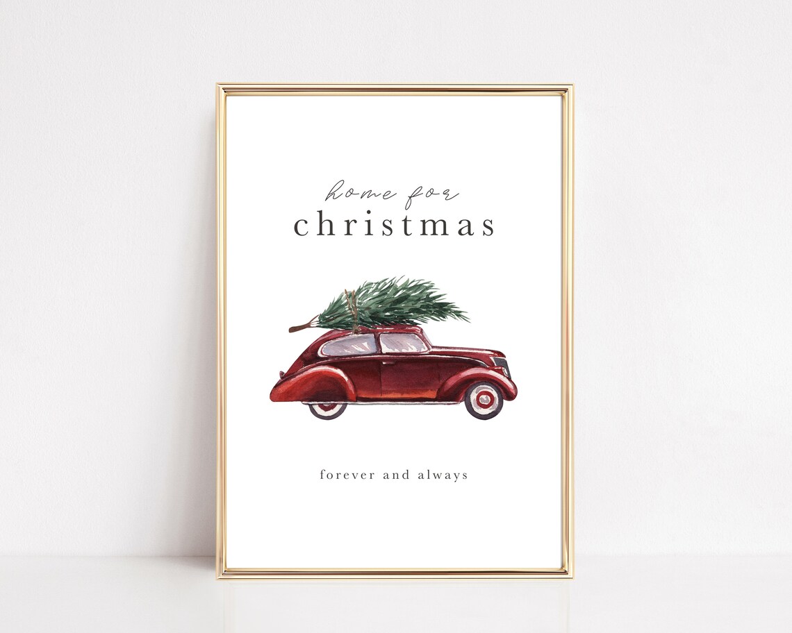 Modern Farmhouse Christmas Decor Wall Art Print