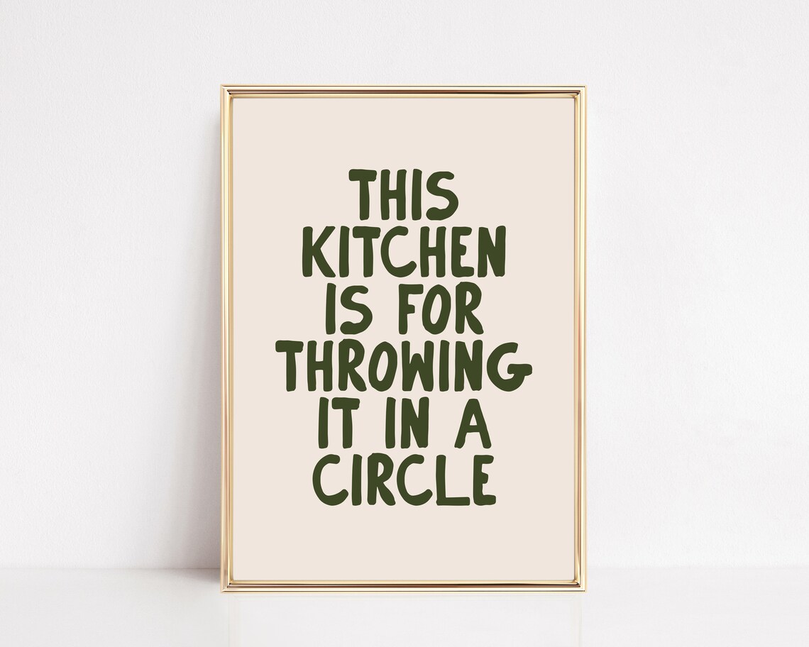 Dark Green Wall Art Cute Kitchen Decor Kitchen Print Aesthetic Kitchen Wall Art Kitchen Art Wall Art Print