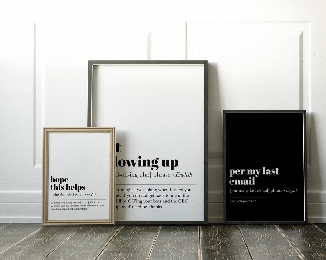 Per My Last Email Definition Office Art Print