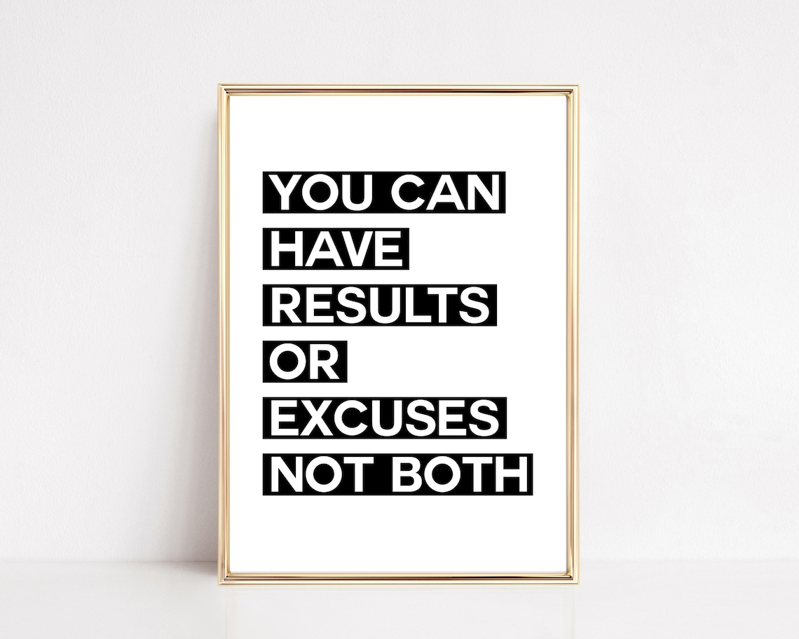 Gym Motivational Quote Art Print, Home Gym Decor