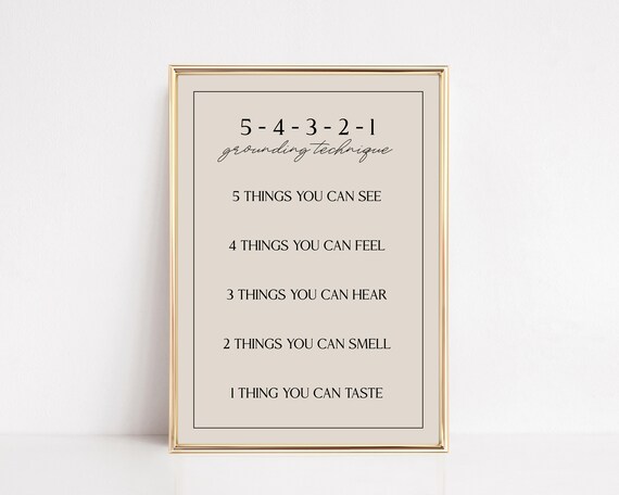 54321 Grounding Technique Minimalist Art Print