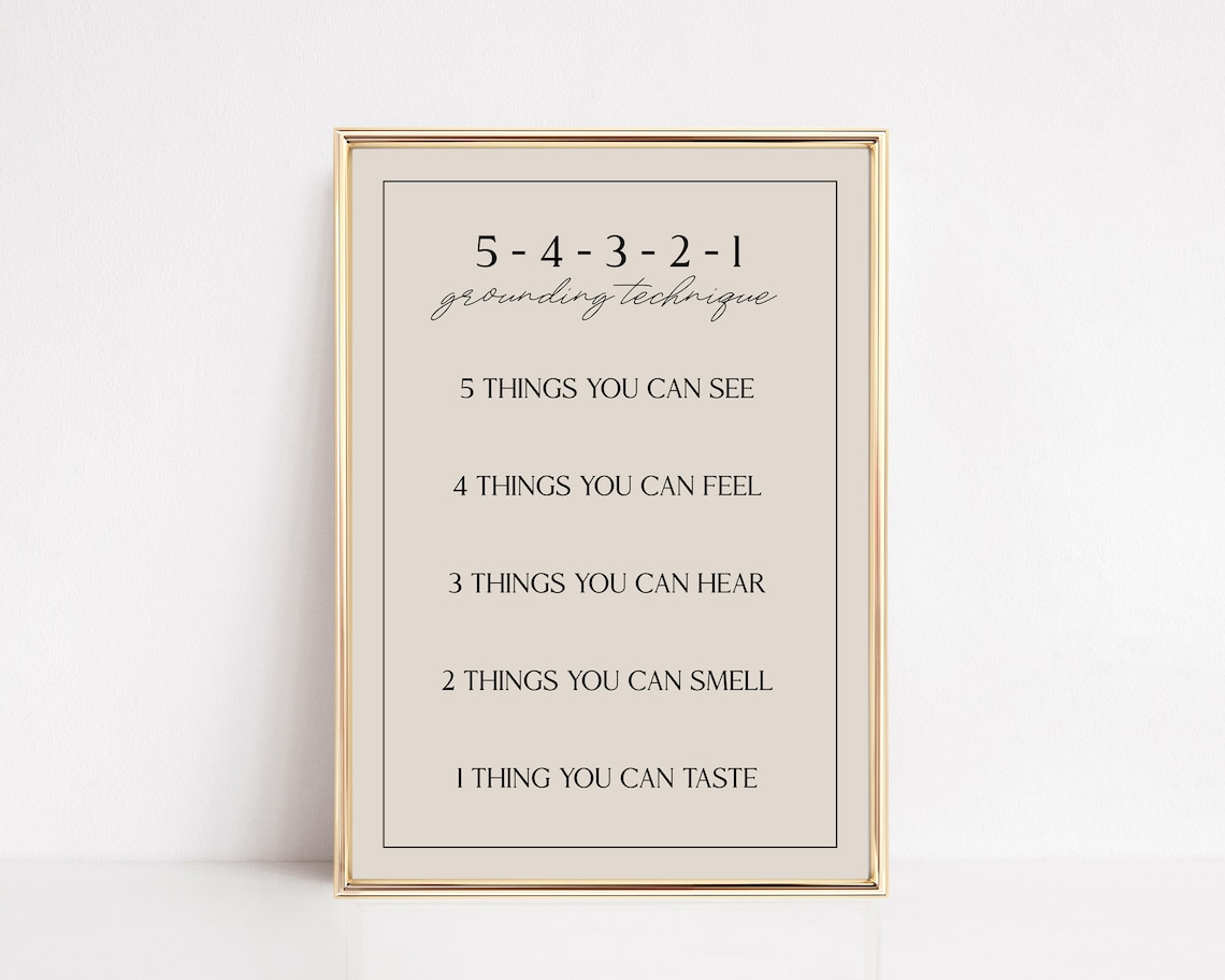 54321 Grounding Technique Minimalist Art Print