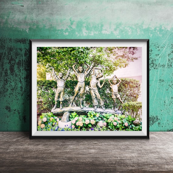 Dancing Children Bronze Statues Garden Sculpture Photo Poster