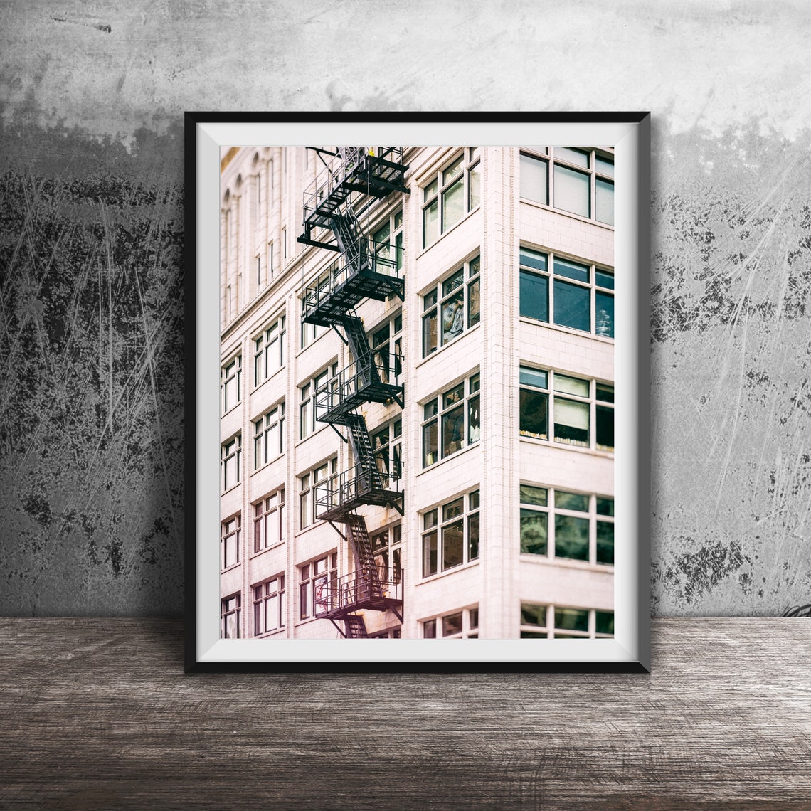 Classic Fire Escape On Historic Building Facade Detail Poster