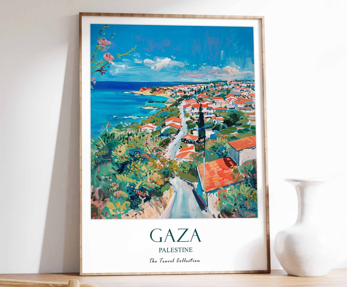 Gaza Palestine Coastal Town Mediterranean Travel Collection Poster