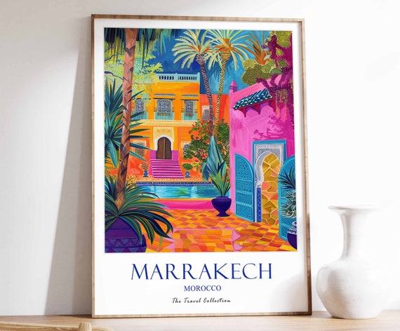 Marrakech Print Travel Poster Middle East Islamic Decor Gift For Muslim Morocco Art