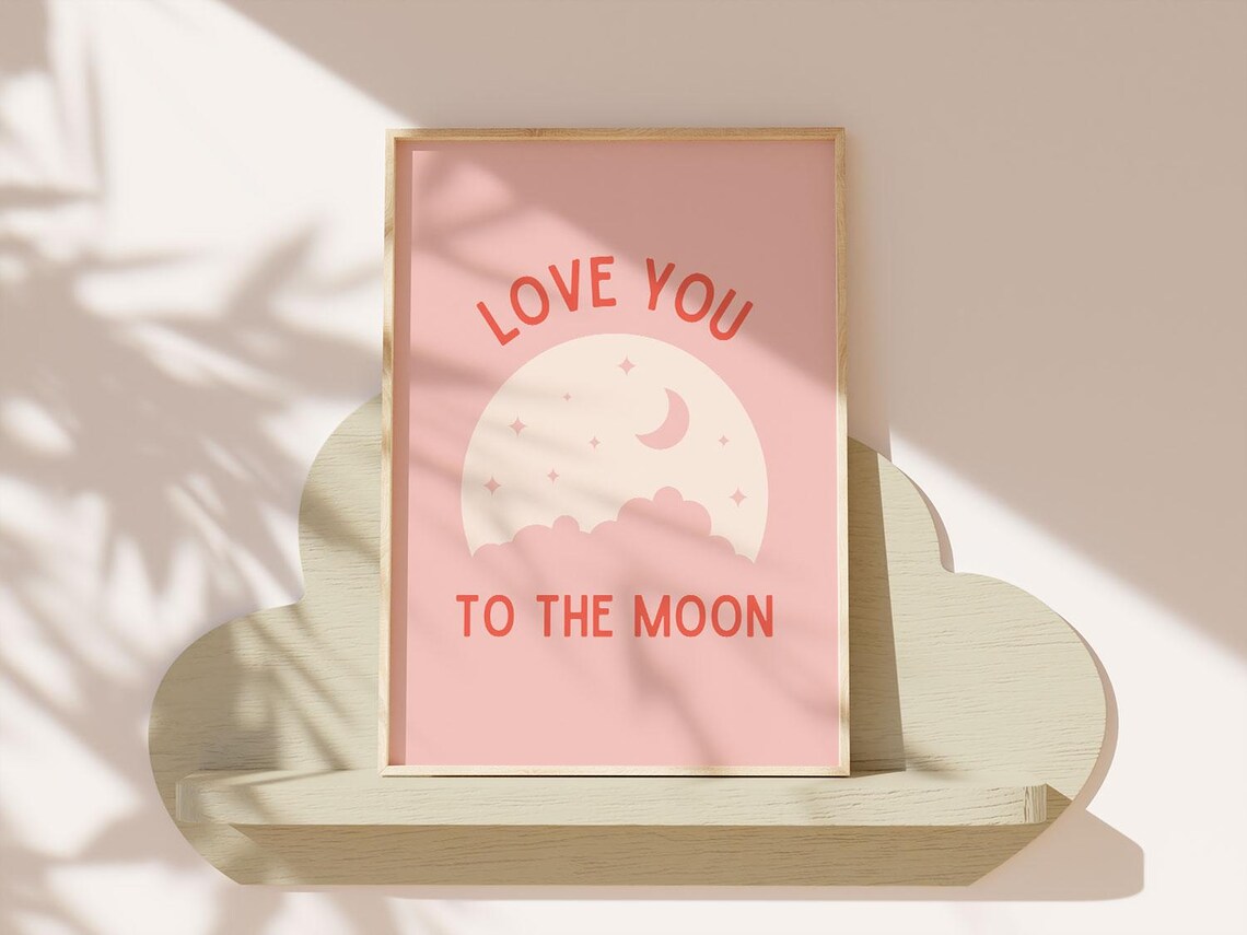 Love You To The Moon Boho Nursery Art Print - Image 4