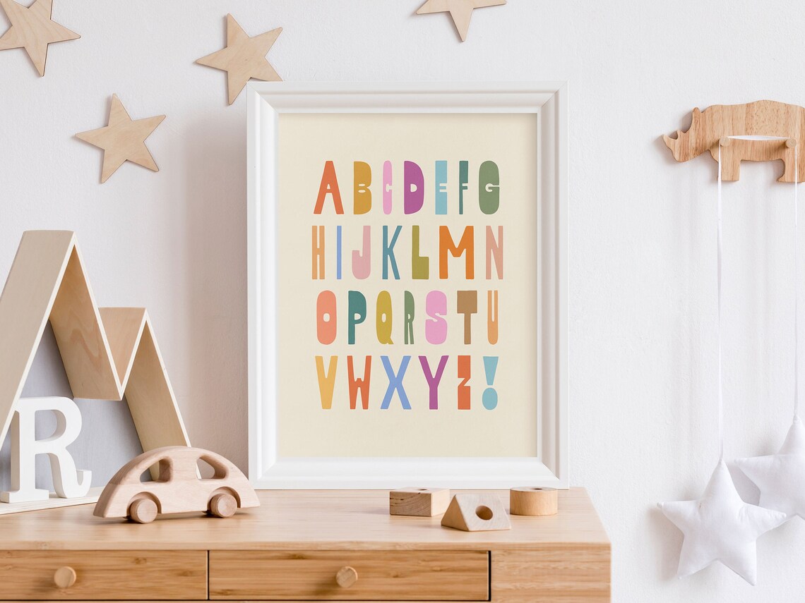 Alphabet Kids Retro Modern Typography Art Print - Image 4