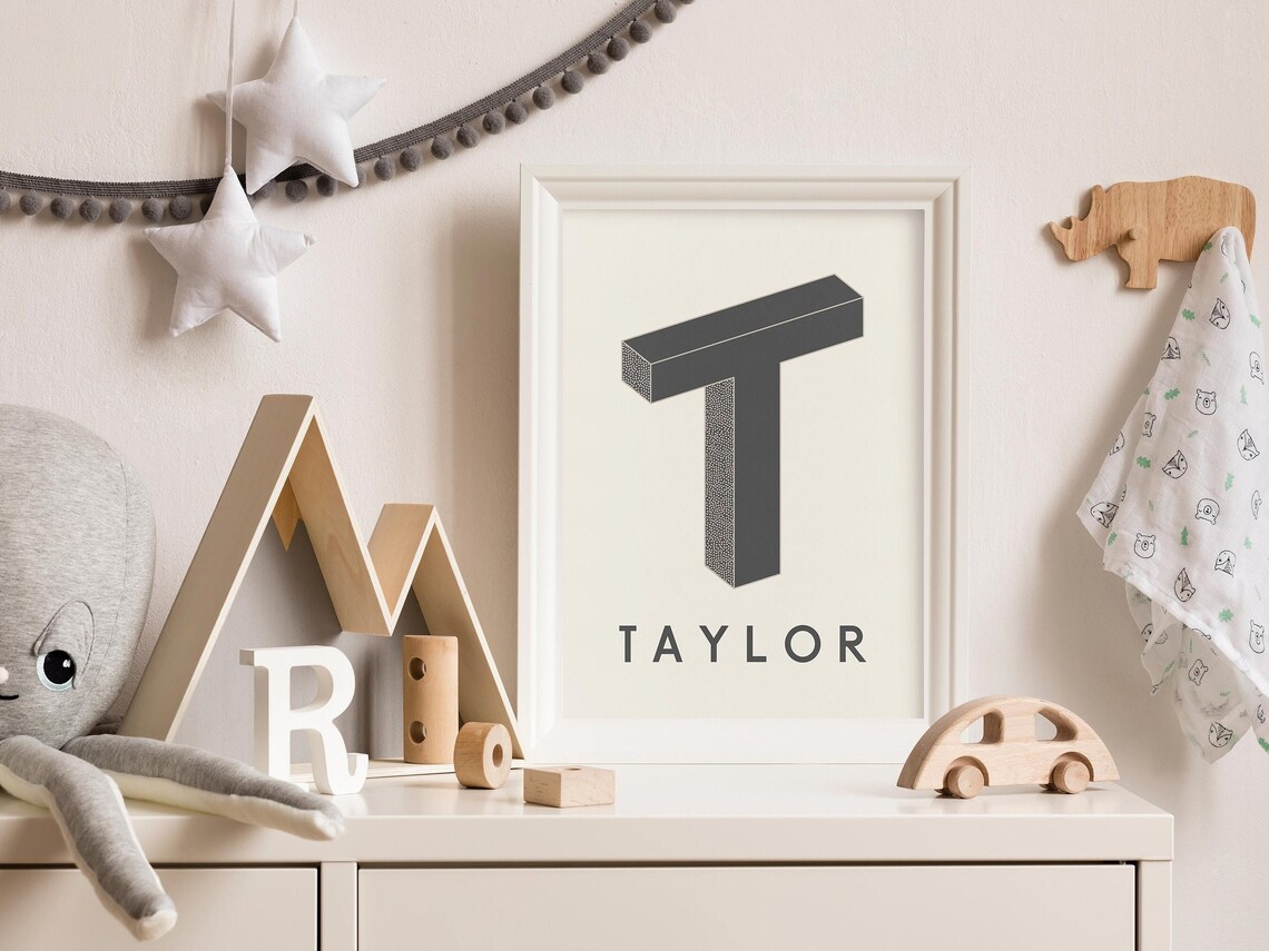 Custom Name Print, Retro Nursery Art Print - Image 5
