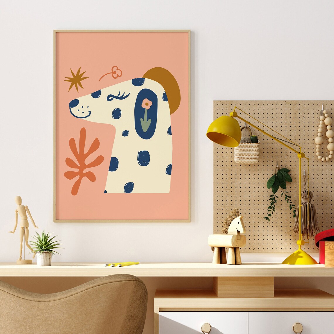 Whimsical Dog Illustration, Retro Nursery Art Print - Image 4
