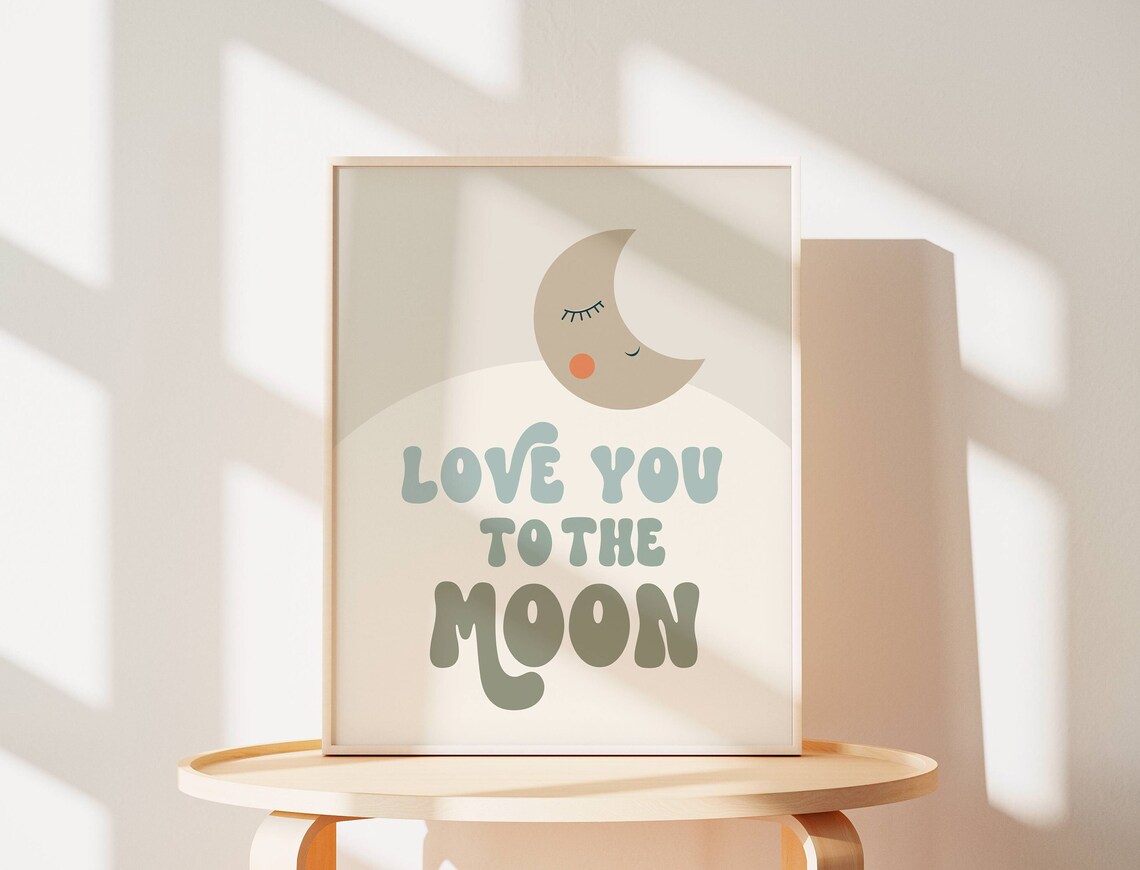 Boho Kids Moon Affirmation Playroom Art Print - Image 4
