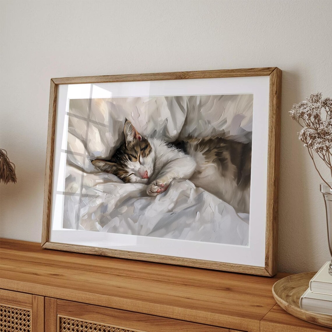 Vintage Tabby Cat Sleeping Cat Wall Art Print - Image 3