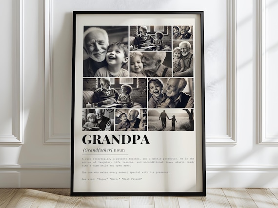 Grandpa Definition Photo Collage, Gift for Dad