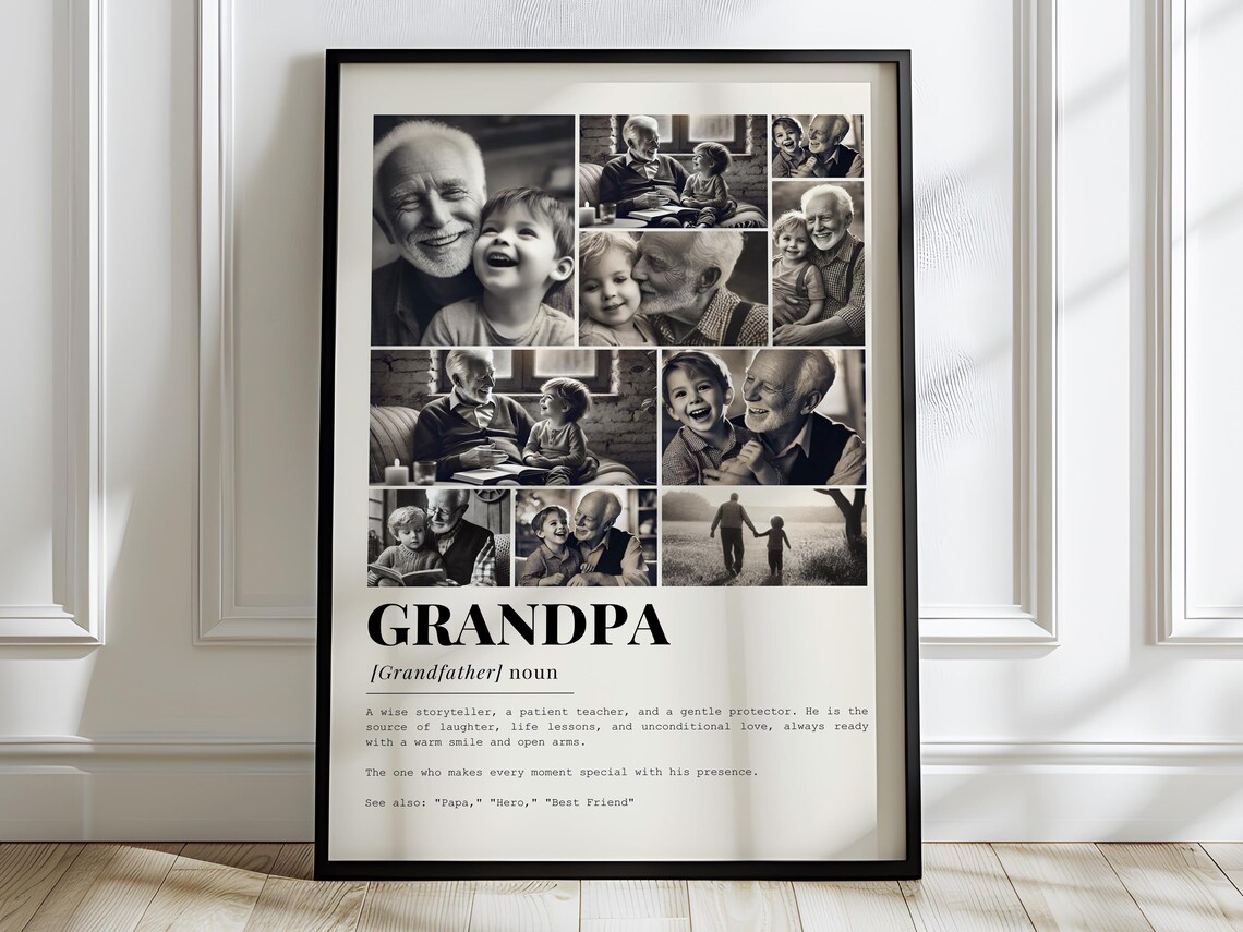 Grandpa Definition Photo Collage, Gift for Dad