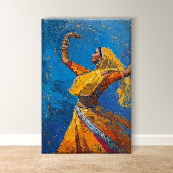 Rajasthani Dancer Art Indian Wall Decor Framed Dancer Print Vibrant Cultural Art Traditional Decor Colorful Wall Print Unique Gift Idea