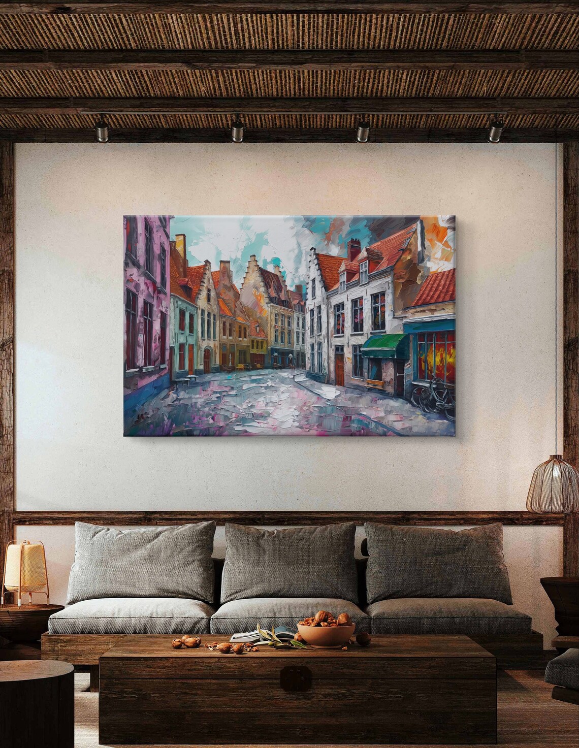 Bruges Wall Art Colorful Cityscape European Print Belgium Painting Print Historic Street Decor Old Town Travel Gift Idea - Image 6