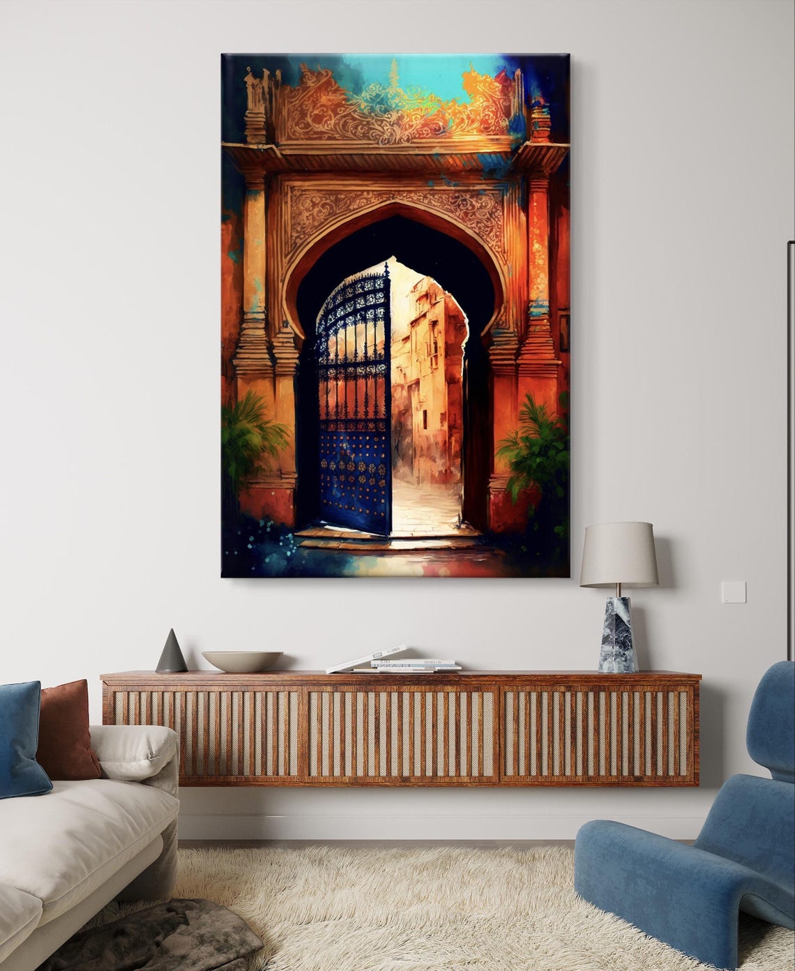 Ornate Indian Archway With Open Iron Gate Heritage Decor Poster - Image 6