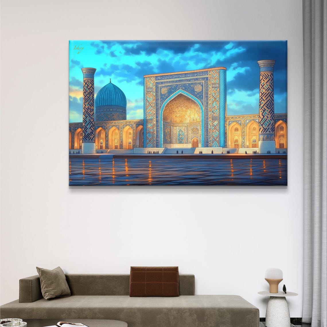 Registan Square Samarkand Blue Tilework Twilight Silk Road Poster - Image 5