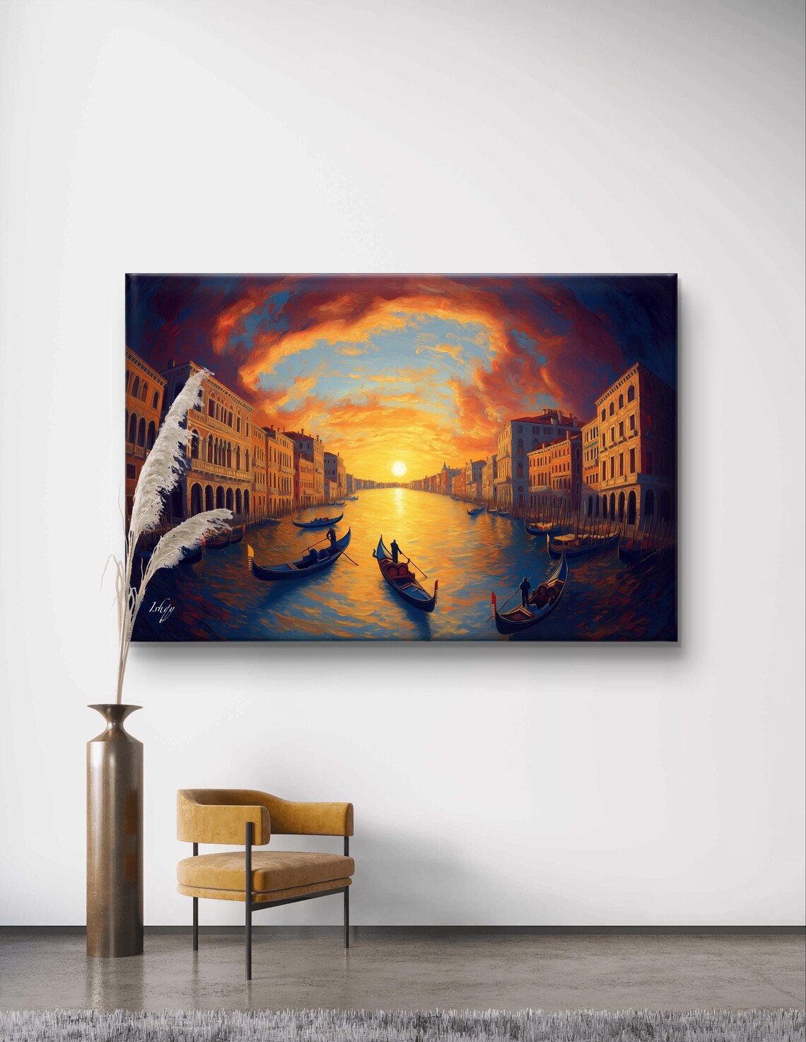 Venice Grand Canal Sunset Gondolas Romance Italian Travel Poster - Image 5