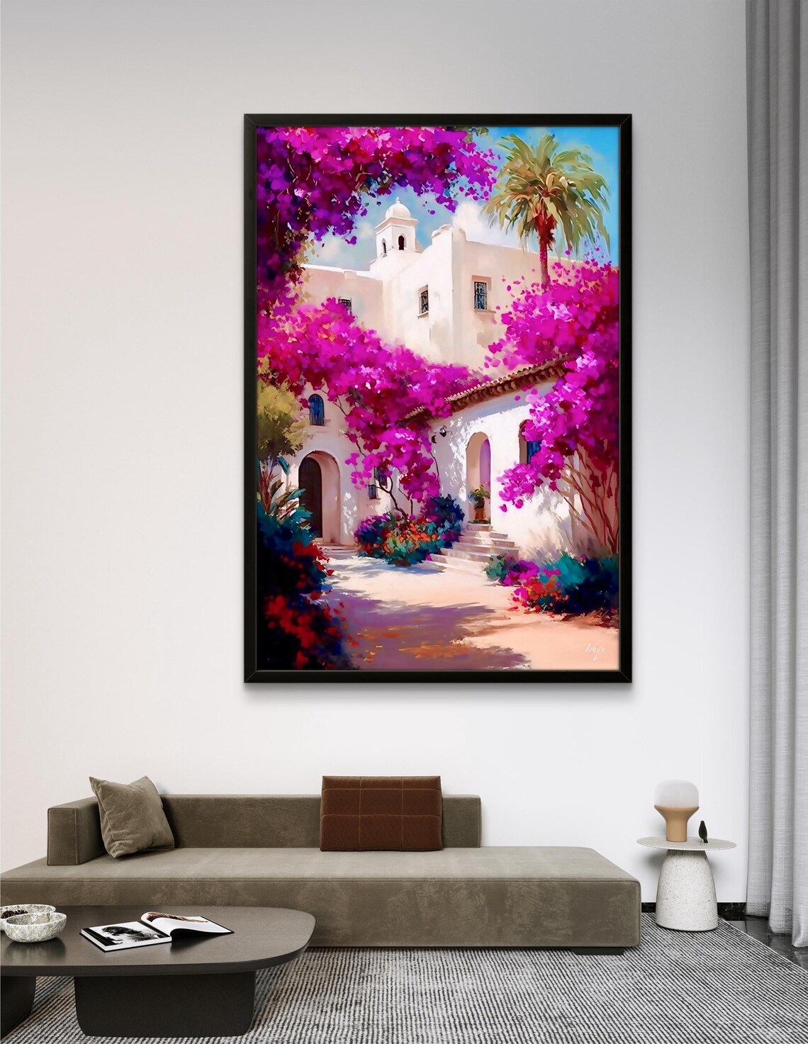 Hacienda Bougainvillea Art Print, Mexican Decor - Image 2