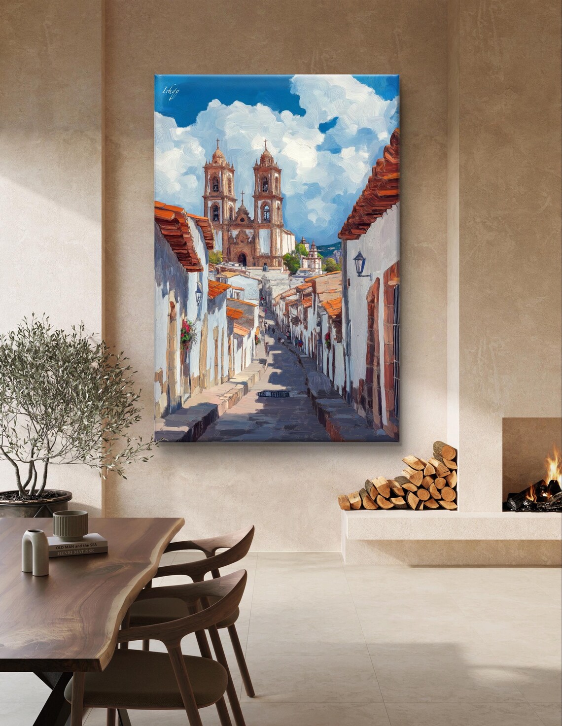 Santa Prisca Church Taxco Mexico Cobblestone Street View Poster - Image 4