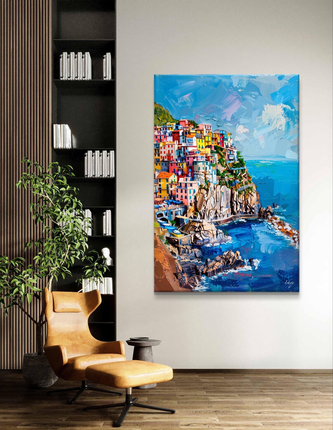Cinque Terre Colorful Cliffside Village Over Blue Sea Art Poster - Image 6