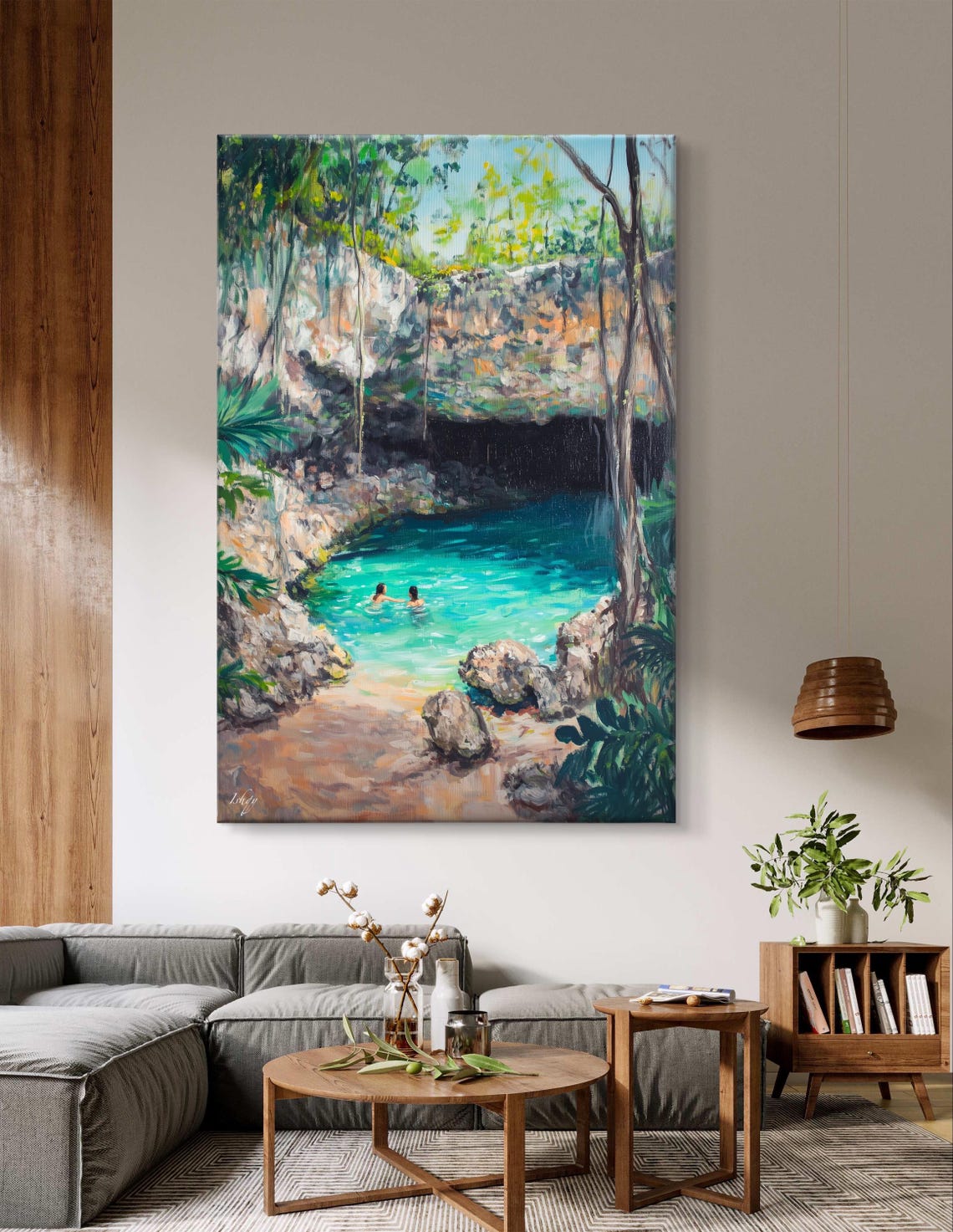 Yucatan Cenote Swimmers Turquoise Jungle Pool Hidden Nature Poster - Image 6