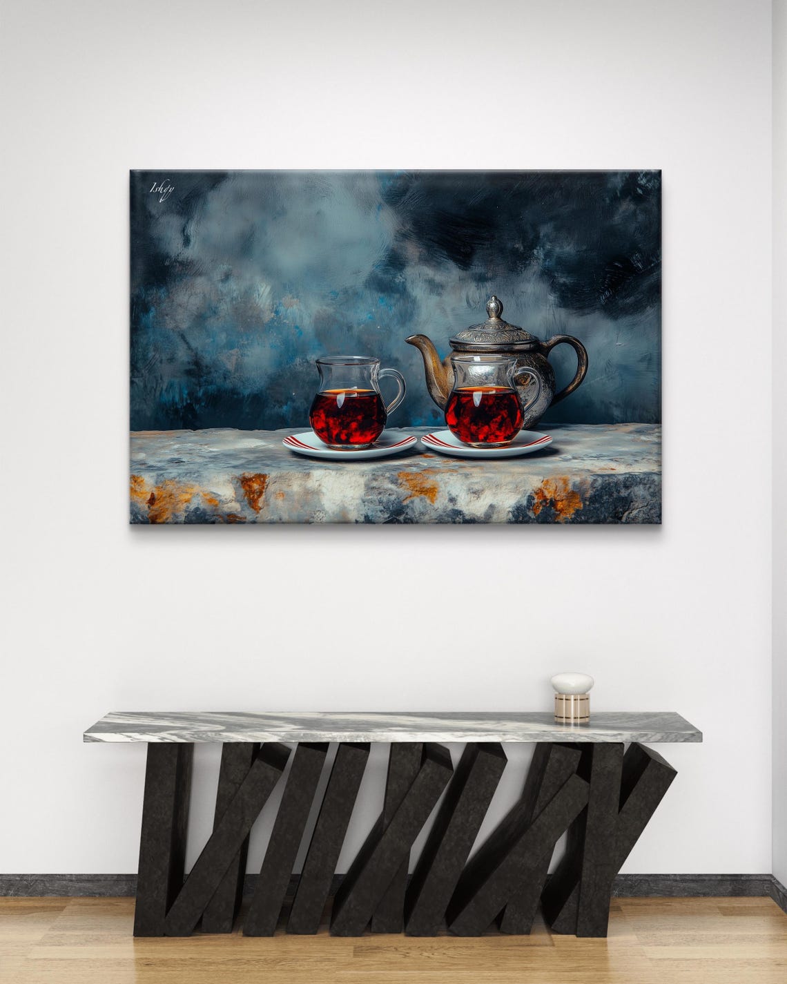 Turkish Tea Decor Tea Set Wall Art Traditional Tea Room Print Cozy Kitchen Art Turkish Style Elegant Tea Decor Boho Ethnic Art - Image 7