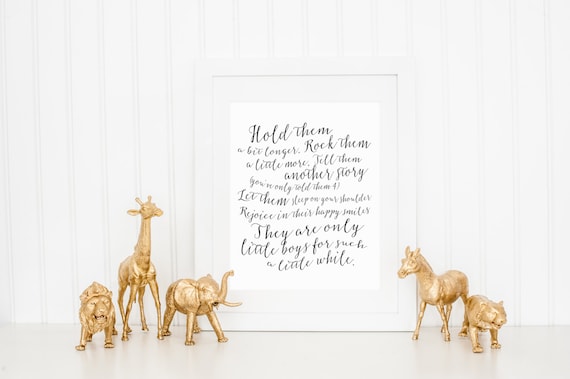 Hold Them A Little Longer Only Boys For Such While Print Twin Nursery Wall Art Decor Newborn Baby Giftany Size