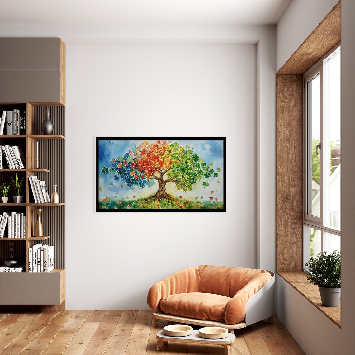 St Patrick's Day Shamrock Tree of Life Art Print - Image 2