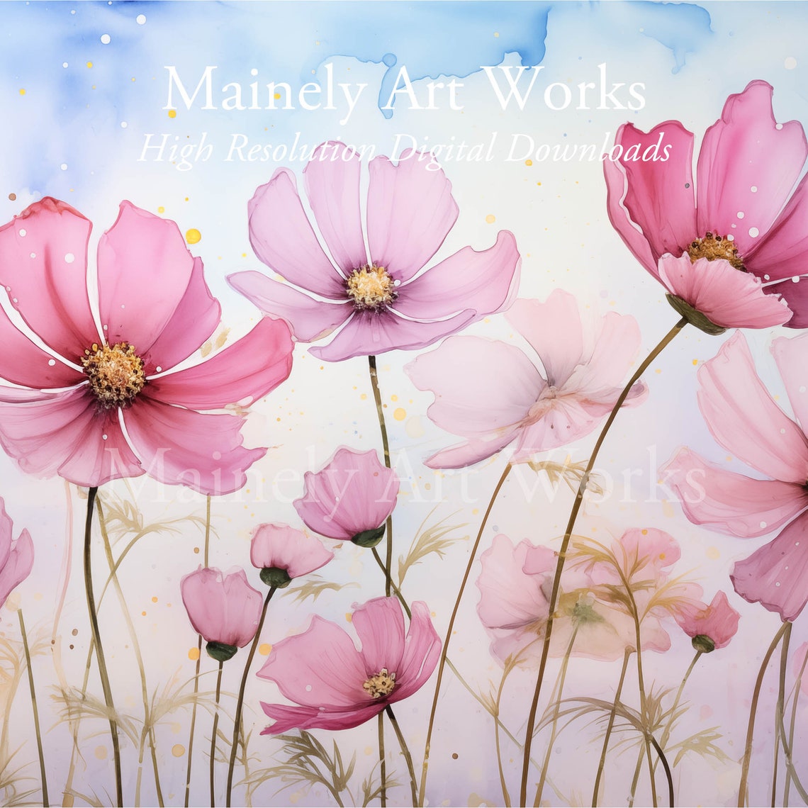 Summer Flowers Frame Tv Art Cosmos Flowers Tv Art Morning Glories Tv Art Watercolor Frame Tv Art Bonus Art - Image 3